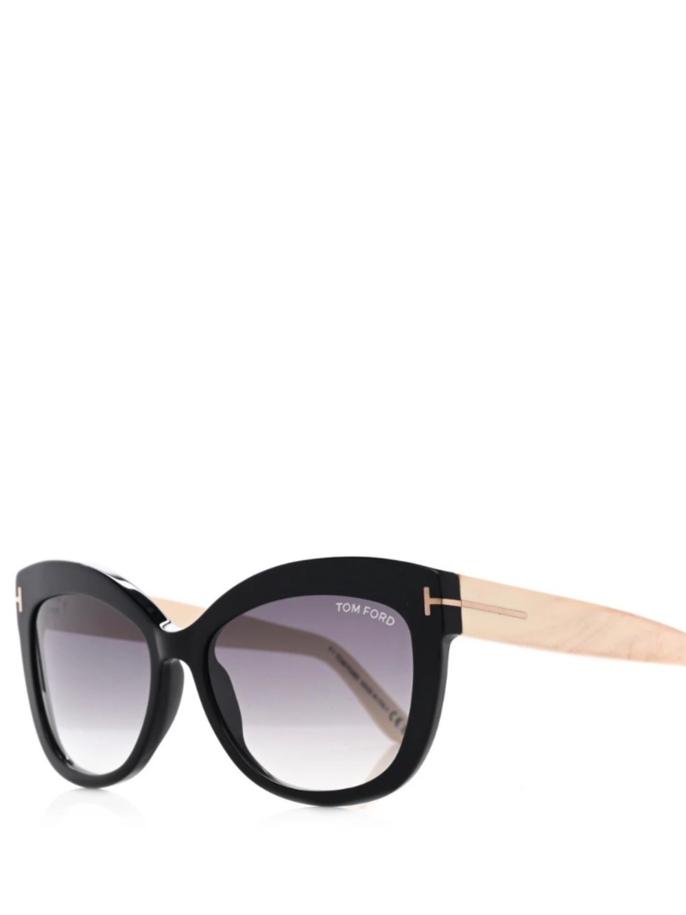 Acetate Alistair Cat Eye Sunglasses TF524 Black Beige